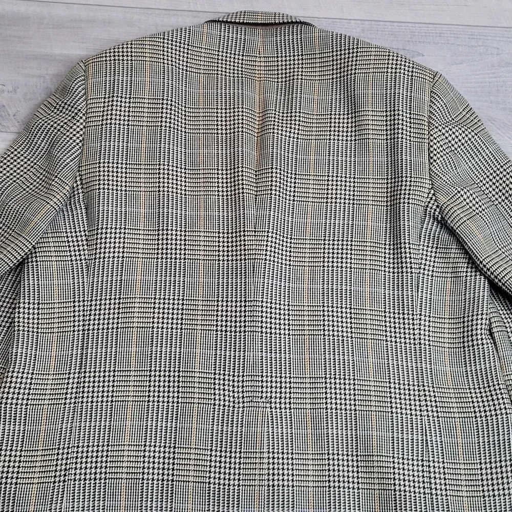 Vintage J. Press Pressidential Sport Coat Mens 46L Glen Plaid Wool Made in USA
